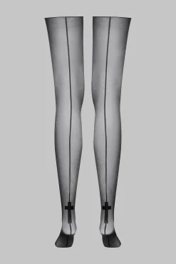SCANDALE LegwearBas coupés roulés coutures Croix 20D