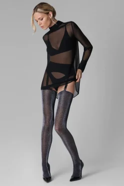 Maison Close LegwearBas coupés roulés Lurex 20D