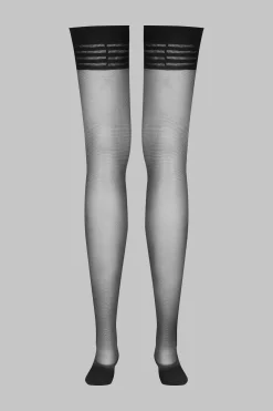 Maison Close LegwearBas voile jarretières rayées 20D
